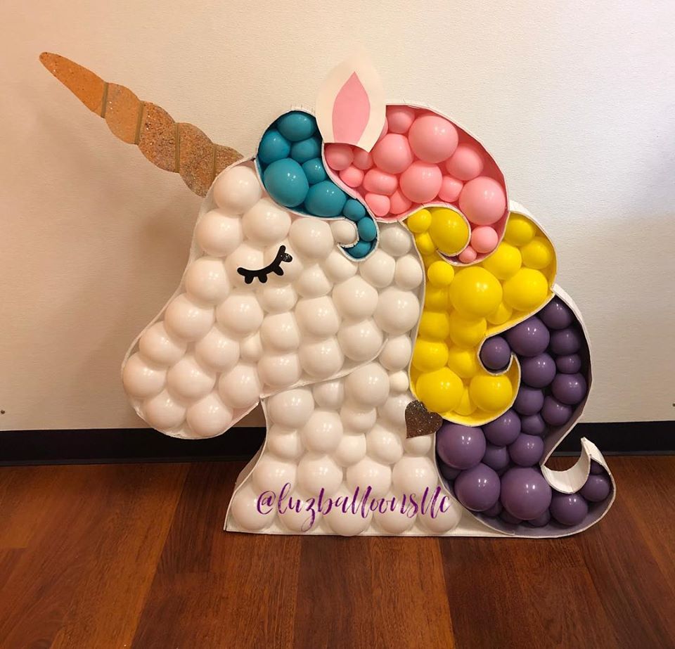 Unicorn Birthday Balloon Mosaic decor