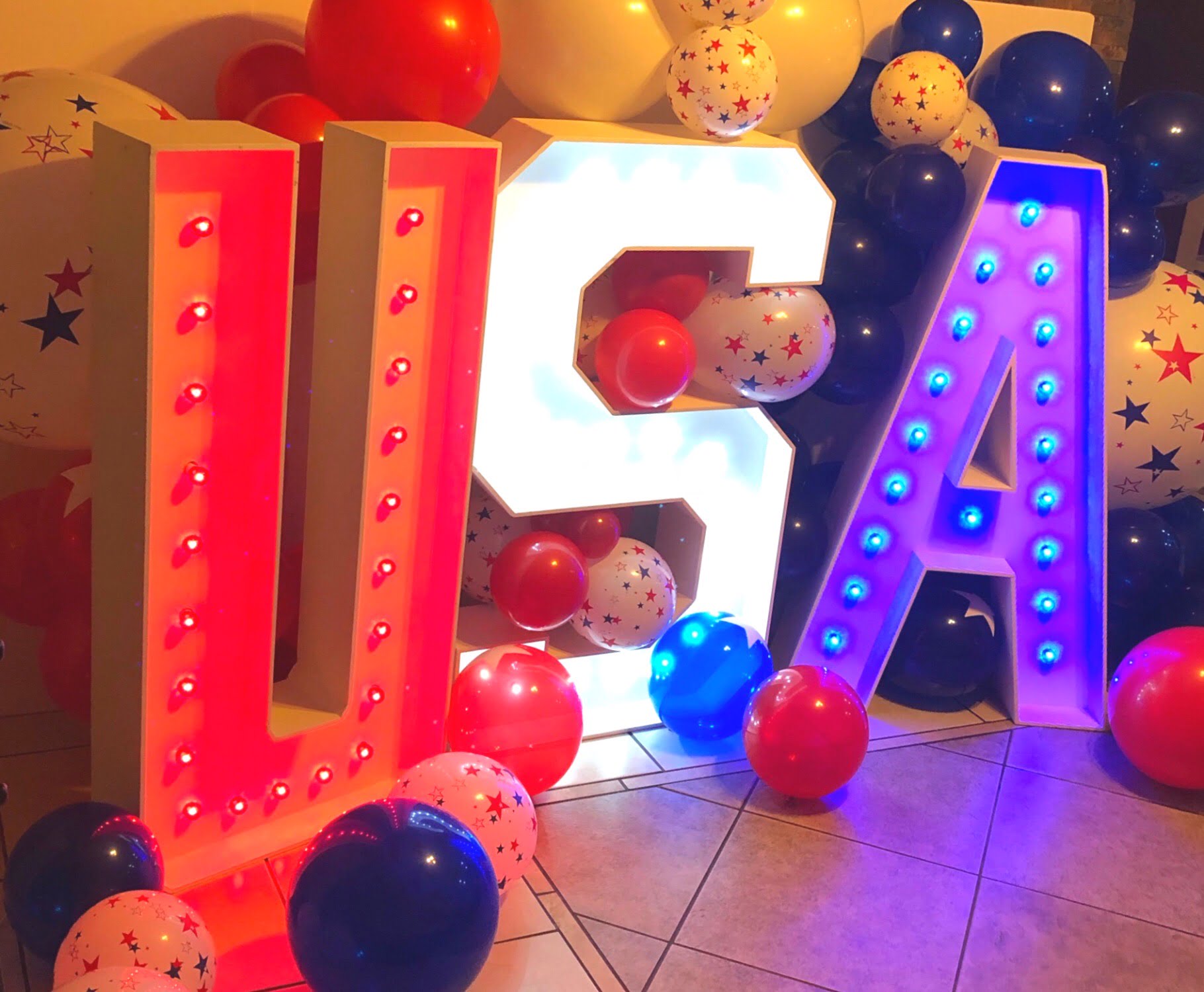 Large 4 foot Lighted Marquee USA in Scottsdale