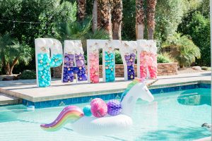 Balloon Mosaic of Name for Unicorn Birthday