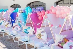 Unicorn Birthday Balloon Party Favors and Organic Garland