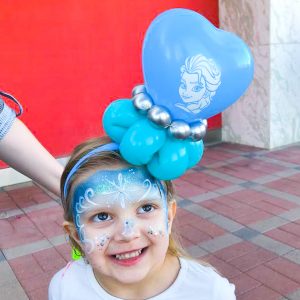 Elsa Balloon Headband and Facepaint