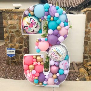 Balloon Mosaic Numbers for birthday parties