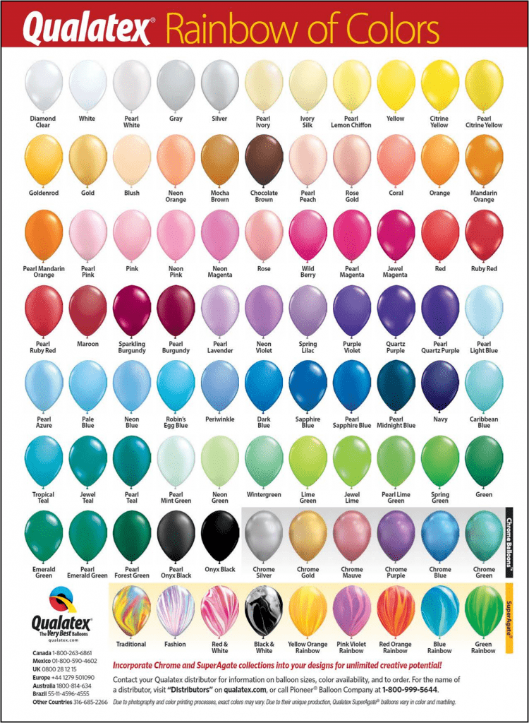 Qualatex Balloon Colors